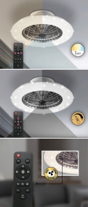 Plafoniera LED Dalfon 6859, 30W, 1700lm, lumina calda+neutra+rece, IP20, argintie+alba, Rabalux [2]- savelectro.ro