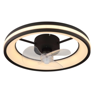 Plafoniera LED Gatian, cu ventilator, 30W, 2215 lm, lumina calda/neutra/rece, IP20, neagra, Globo Lighting [10]- savelectro.ro