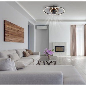 Plafoniera LED Karen, cu ventilator, 24W, 490 lm, lumina calda/neutra/rece, IP20, negru mat, Globo Lighting [7]- savelectro.ro