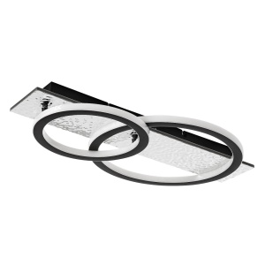 Plafoniera LED Lunava, 24W, 2120 lm, lumina calda/neutra/rece, telecomanda, dimabila, IP20, neagra+crom, Rabalux
