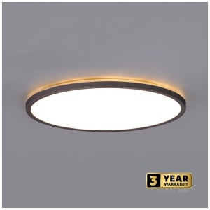 Plafoniera LED Nivera rotunda 24W, 2280lm, IP54, lumina calda/neutra/rece, neagra, Kobi [2]- savelectro.ro