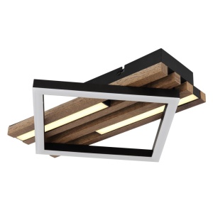 Plafoniera LED Obrien 12+7W, 1020 lm, lumina calda (3000K), 33 cm, IP20, imitatie lemn, Globo Lighting [3]- savelectro.ro