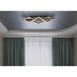Plafoniera LED Obrien 32W, 1590 lm, lumina calda (3000K), 61 cm, IP20, imitatie lemn, Globo Lighting [11]- savelectro.ro