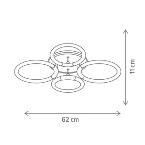 Plafoniera LED Rhea PL4 KL151102, 41W, 3000K-4500K-6500K + RGB, dimabila, telecomanda, smart, alb, Klausen [3]- savelectro.ro