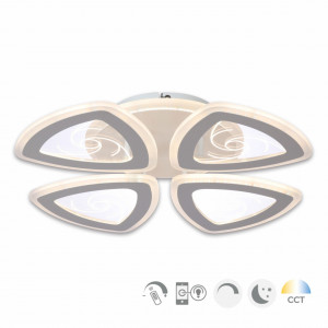 Corpuri de iluminat, Plafoniera LED Smart Whizz KL151056, dimabila, cu telecomanda, 103W, 8500lm, lumina calda+neutra+rece, IP20, alba, Klausen - savelectro.ro