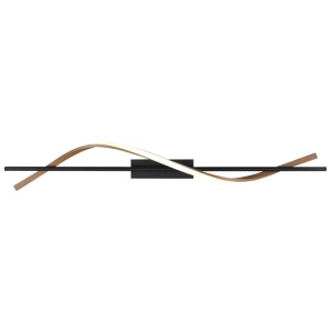 Plafoniera LED Watkins 20.5W, 1085 lm, lumina calda (3000K), 115 cm, neagra mat+imitatie lemn, Globo Lighting [2]- savelectro.ro