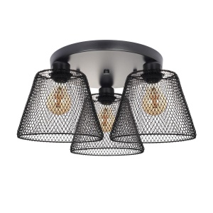 Corpuri de iluminat, Plafoniera Loana PL3 R B, 3xE27, neagra, Klausen - savelectro.ro