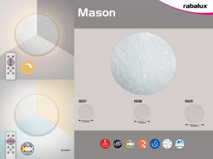 Plafoniera Mason LED, metal, alb, cu telecomanda, 7200 lm, temperatura de culoare variabila (3000-6500K), 1509, Rabalux [3]- savelectro.ro