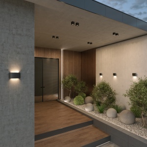 Plafoniera pentru exterior LED Ares O309CL-L8GF3K, 8W, 500lm, lumina calda, IP54, grafit, Maytoni [2]- savelectro.ro