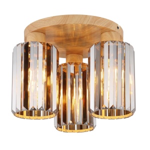 Plafoniere, Plafoniera Run 3xE27, IP20, imitatie lemn, Globo Lighting - savelectro.ro