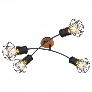 Plafoniere, Plafoniera Skull KL164006, 4xE27, neagra+maro, IP20, Klausen - savelectro.ro