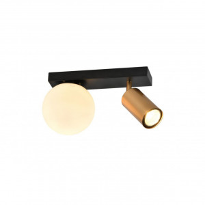 Plafoniere, Plafoniera Spoty, 2xGU10/ E14, alba mata+neagra+aurie, IP20, Klausen - savelectro.ro