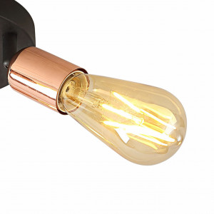 Plafoniera Straight KL163006, 3xE27, neagra+cupru, IP20, Klausen [2]- savelectro.ro