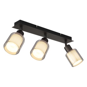 Plafoniera Villegas, 3xE14, IP20, negru mat+crom, Globo Lighting