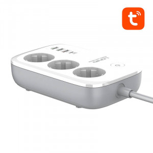 Prelungitor Smart, 2 metri, compatibil Tuya, 3 prize + 4 USB, incarcare 30W, LDNIO [3]- savelectro.ro