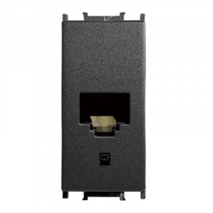 Prize si intrerupatoare, Priza calculator RJ45 Cat 6 1 modul Thea Modular Panasonic, Neagra - savelectro.ro