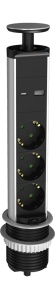 Prize incorporabile blat, Priza incastrabila, 3xSchuko, USB-A + USB-C, 3500W, 1.5m, neagra, Optonica - savelectro.ro