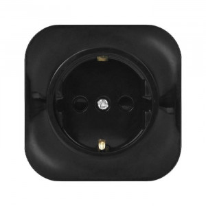 Priza simpla cu impamantare, montaj aplicat, IP20, Neagra, OR-OE-7205(GS)/B/10 Orno [2]- savelectro.ro