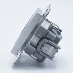 Priza simpla cu impamantare si protectie copii, 16A, IP20, Argintiu, Panasonic Arkedia Slim\ Karre Plus