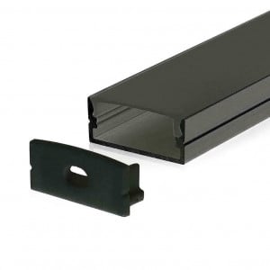 Profil aluminiu banda led, aplicat, lat, negru, 2 metri, V-TAC [1]- savelectro.ro