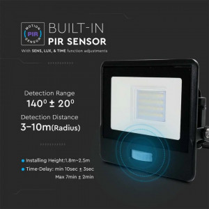 Proiector led 20W cu senzor, Samsung LED, garantie 5 ani, 1510 lm, lumina rece(6500 K), V-TAC [7]- savelectro.ro