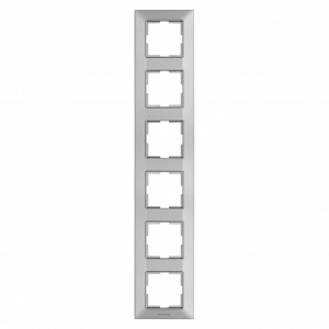 Prize si intrerupatoare, Rama 6 module verticala IP20, Argintiu, Panasonic Arkedia Slim - savelectro.ro