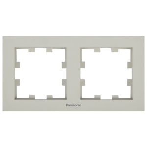 Prize si intrerupatoare Panasonic, Rama dubla orizontala, IP20, Sandstone, Panasonic Karre Plus 55 Soft Touch - savelectro.ro