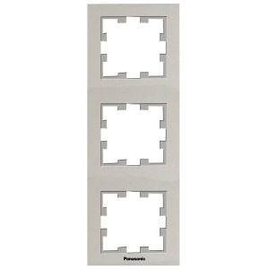 Prize si intrerupatoare, Rama tripla verticala, IP20, Bronz, Panasonic Karre Plus 55 - savelectro.ro