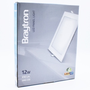 Resigilate, (RESIGILAT) Spot LED 12W Incastrat, Patrat, Braytron, 910lm, Lumina Rece (6500K), Alb - savelectro.ro