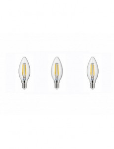Becuri LED E14, Set 3 becuri LED lumanare 4W(35W) GTV, E14, 400 lm, lumina calda (2700 K), clasa energetica F - savelectro.ro