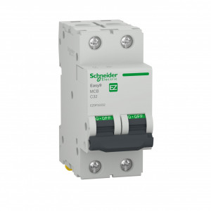Tablouri si sigurante, Siguranta automata 2P, 32A, curba de declansare C, capacitate de rupere 4.5kA, Schneider Easy9 - savelectro.ro