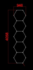 Sistem LED Honeycomb linie, 5 hexagoane, 199W, lumina rece (6000K), Optonica [3]- savelectro.ro