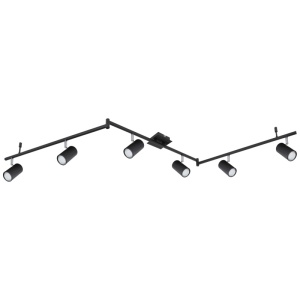 Spoturi, Spot aplicat Robby 6xGU10, zigzag, orientabil, 180 cm, IP20, negru mat, Globo Lighting - savelectro.ro