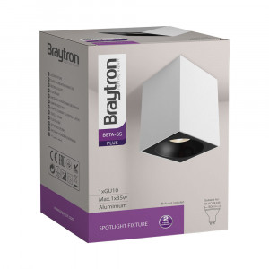 Spot Beta BH04-00110, patrat, 1xGU10, alb+negru, IP20, Braytron [4]- savelectro.ro
