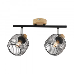 Spot BR-BV03-00011, 2xE14, negru+lemn, IP20, Braytron [1]- savelectro.ro