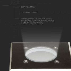 Spot incastrat pentru pardoseala V-TAC, patrat, aluminiu, IP67 [4]- savelectro.ro