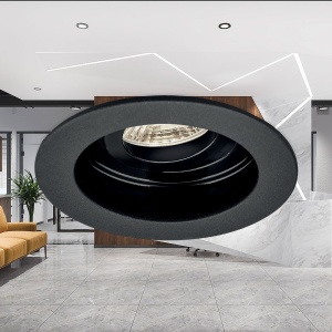 Spot incastrat rotund, metal, negru, IP20, Braytron [2]- savelectro.ro