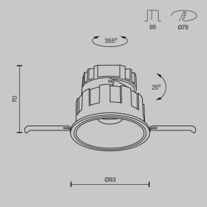 Spot LED 10W Incastrat, Maytoni, 570lm, Lumina Calda (3000K), Alb [4]- savelectro.ro