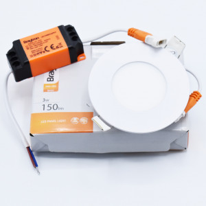 Spot led rotund incastrat 3W, 150 lm, IP20, lumina naturala (4000K), Ø85 mm, alb, Braytron