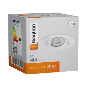 Spot LED 5W Incastrat, Rotund, Braytron, 400lm, Lumina Calda (3000K), Alb [6]- savelectro.ro