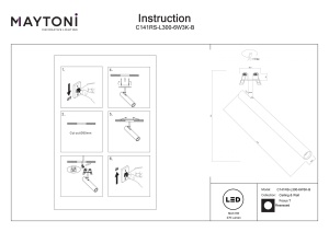 Spot LED 6W Incastrat, Maytoni C141RS-L300-6W3K-B, 270lm, Lumina Calda (3000K), Negru [3]- savelectro.ro