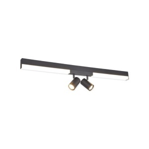 Spot LED aplicat Mixo, 20W + 2xGU10, 2200 lm, lumina neutra (4000 K), IP20, negru, Klausen