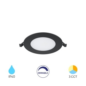 Spoturi, Spot LED incastrat, 6W, 470lm, lumina calda/neutra/rece, negru, Braytron - savelectro.ro
