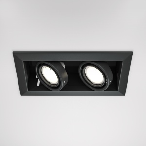 Spot Metal DL008-2-02-B, incastrat, 2xGU10, negru, IP20, Maytoni [1]- savelectro.ro