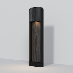 Corpuri de iluminat, Stalp LED exterior Porte, 7W, lumina calda (3000K), IP54, negru wood, Maytoni - savelectro.ro
