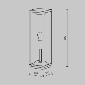 Stalp pentru exterior Cell O452FL-01GF1, 1xE27, grafit, IP54, Maytoni [5]- savelectro.ro