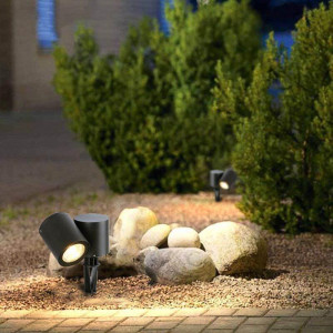 Stalp pentru exterior Riad, 1 bec, dulie GU10, negru, sticla, Klausen [6]- savelectro.ro