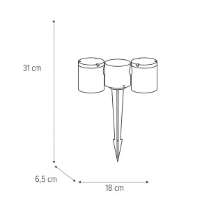 Stalp pentru exterior Riad, 2 becuri, dulie GU10, negru, sticla, Klausen [3]- savelectro.ro