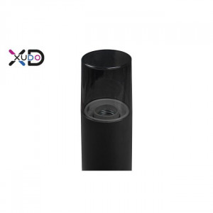 Stalp pentru exterior Xudo, 80 cm, rotund, 1xE27, negru+fumuriu [3]- savelectro.ro