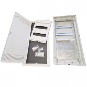 Tablou multimedia combo, 2 sine DIN, 2 placi montaj, usa metalica, Noark [3]- savelectro.ro